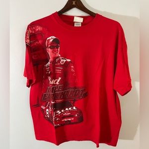 Vintage Chase Authentics Dale Earnhardt Jr #8 Budweiser Racing Red T Shirt Sz L